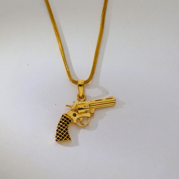 Pistol Shaped Gents Gold Pendant - Image 3