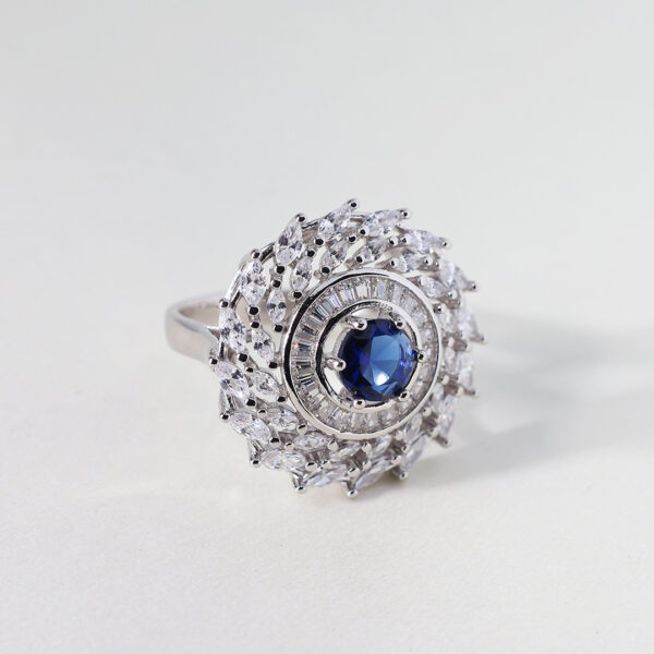 Cosmic Blue Zirconia Ring - Image 3