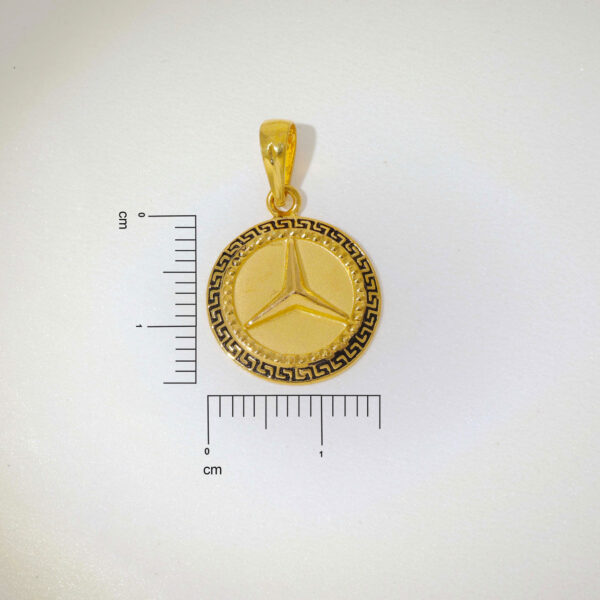 Zigzag Mercedes Gents Gold Pendent - Image 5