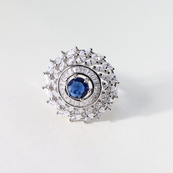 Cosmic Blue Zirconia Ring - Image 5