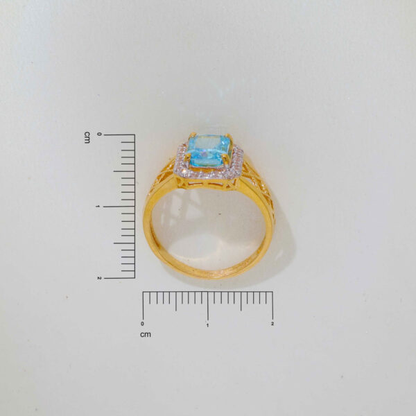 Emily Princess Cut Blue Topaz Solitaire Ring - Image 6