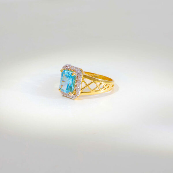 Emily Princess Cut Blue Topaz Solitaire Ring - Image 3