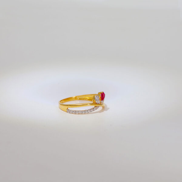 Gold Stone Ring With Ruby - Image 3