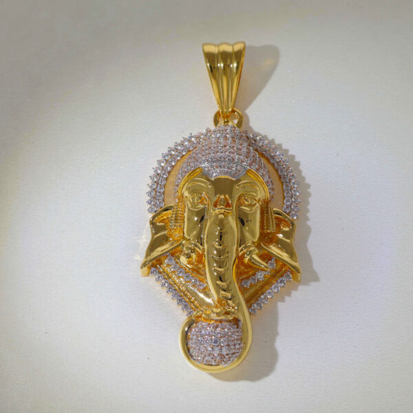Ganesh Jii Gold Stone Pendent - Image 2