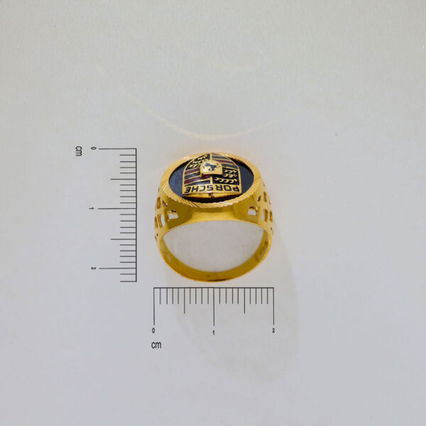 Porsche Logo Gents Gold Ring - Image 7