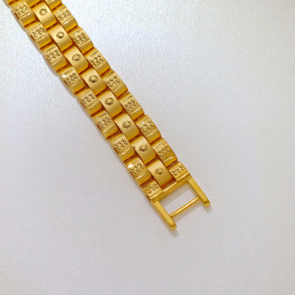 Golden Elegance Men's Curb Bracelet - Image 2
