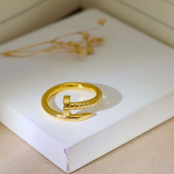 Spiral Nail Gold Ring - Image 4