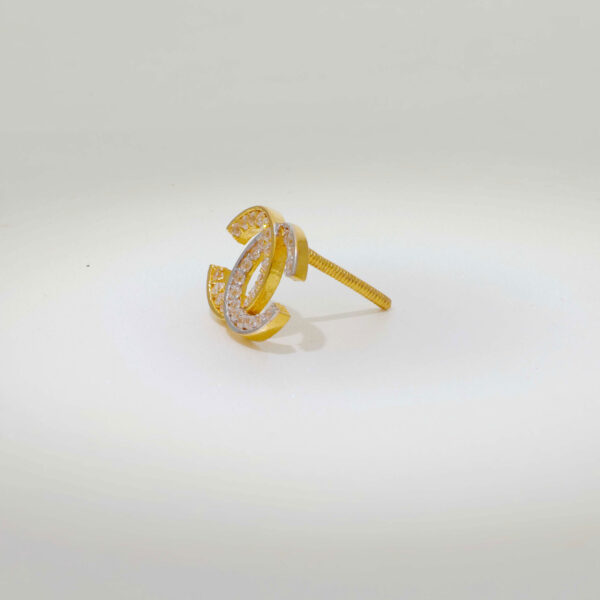 Channel Stone Gold Earrings - Image 4