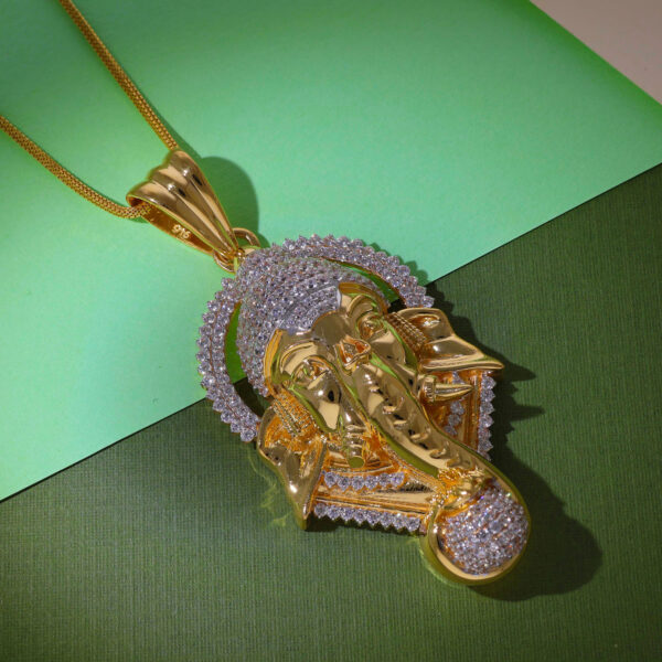 Ganesh Jii Gold Stone Pendent - Image 4