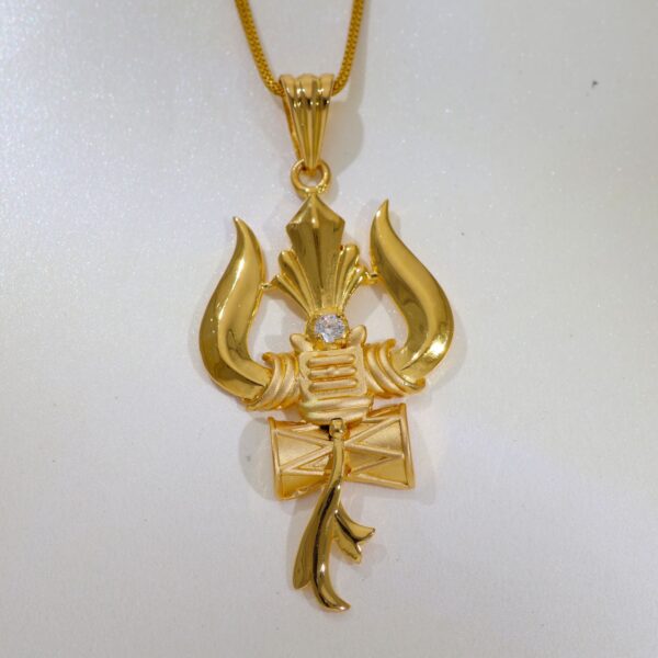 Trishul Stone Gold Pendent - Image 2