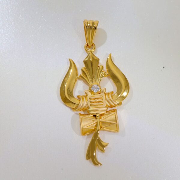 Trishul Stone Gold Pendent - Image 3