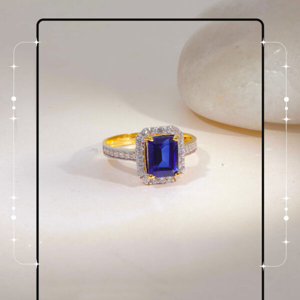 Royal Blue Ladies Stone Ring - Image 4