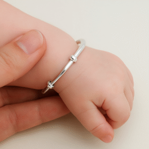 Plain Silver Baby  Bangles