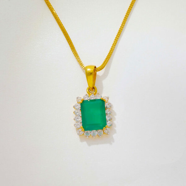 Green Emerald Stone Ladies Pendent Set - Image 5