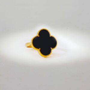 Fancy black and gold women ring