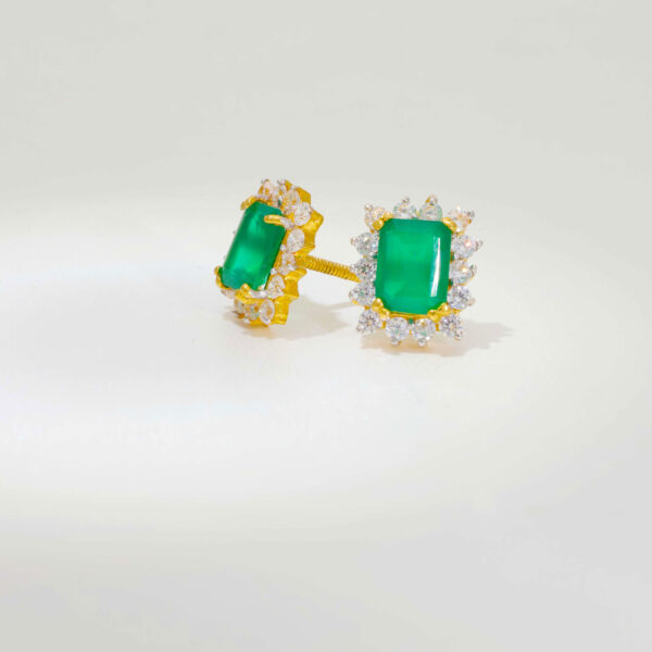 Green Emerald Stone Ladies Pendent Set - Image 2
