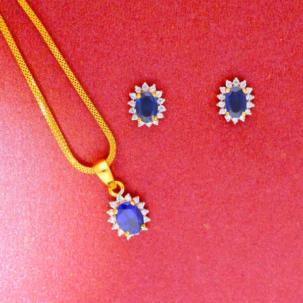 Haze Elegance Saphire Ladies Pendent Set - Image 4