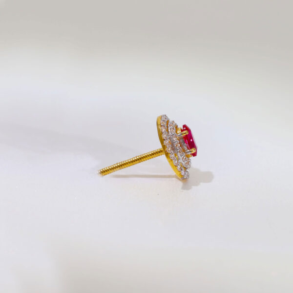Ruby Gemstone Stud Earrings - Image 2