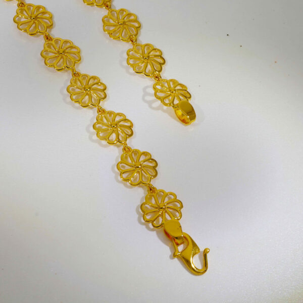 Gold Flower Ladies Bracelet - Image 2