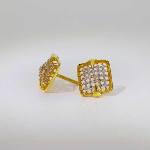 Violet  Stone Stud Earrings - Image 3