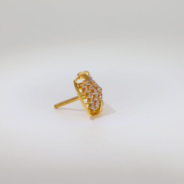 Violet  Stone Stud Earrings - Image 4