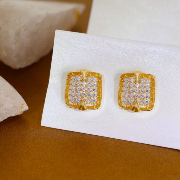Violet  Stone Stud Earrings - Image 5