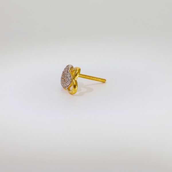 Graceful Heart Stone Stud Earrings - Image 4