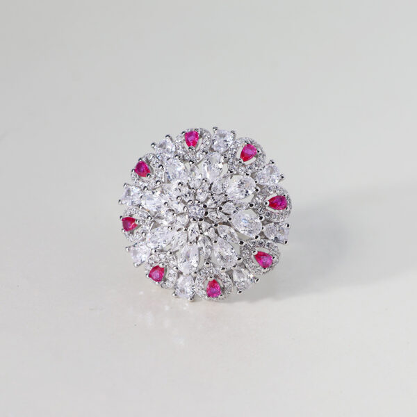 Ruby Bloom Cocktail Ring - Image 2