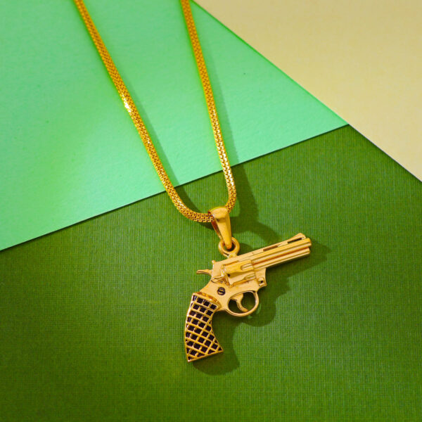 Pistol Shaped Gents Gold Pendant - Image 4