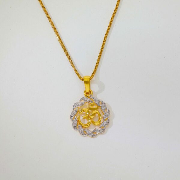 Stylish OM stone Gold Pendent - Image 2