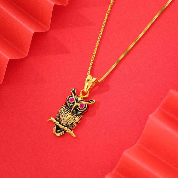 Pink Stone Owl Pendent - Image 4