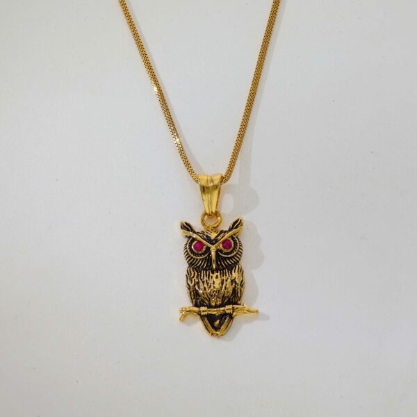 Pink Stone Owl Pendent - Image 2