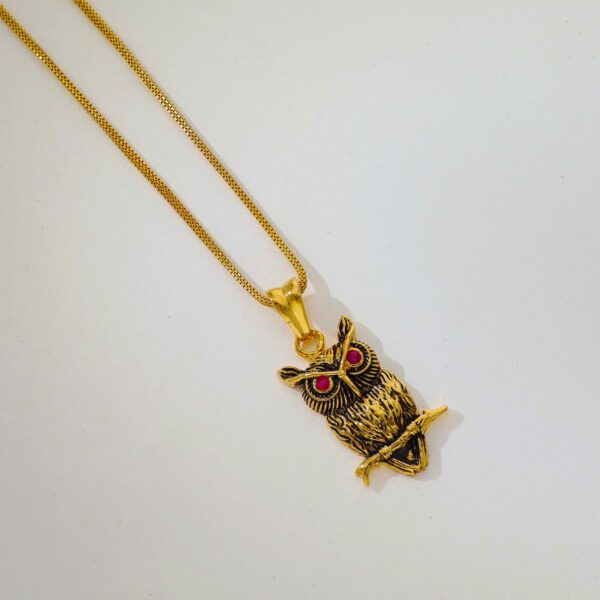 Pink Stone Owl Pendent