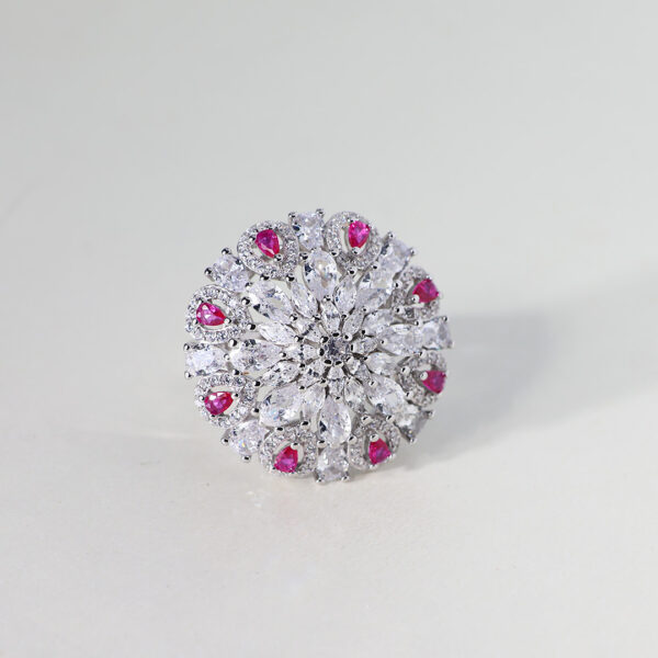 Ruby Bloom Cocktail Ring - Image 3