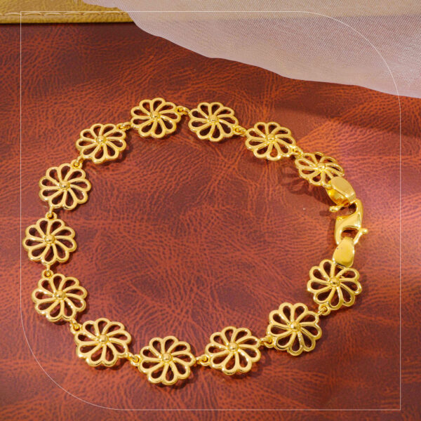 Gold Flower Ladies Bracelet - Image 5
