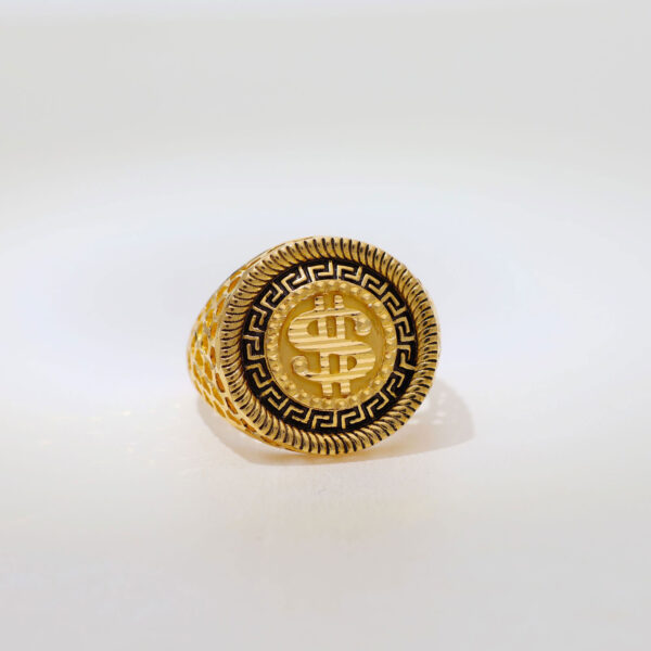 Dollar Logo Gents Signet Ring - Image 2