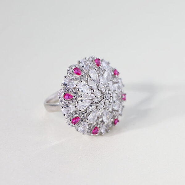 Ruby Bloom Cocktail Ring - Image 4