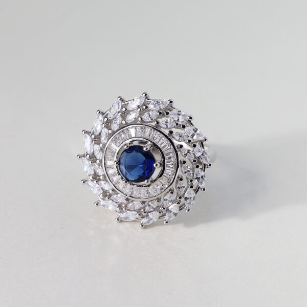 Cosmic Blue Zirconia Ring - Image 2