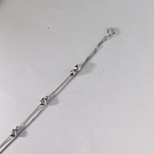 Layered Silver Charm Anklet - Image 4