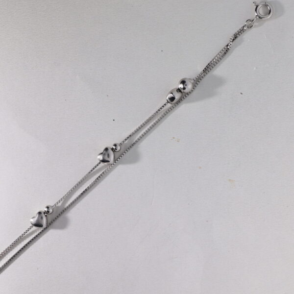 Layered Silver Charm Anklet - Image 2