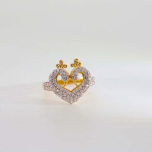 Fashionable Gold Plated Couple Peacock Ring