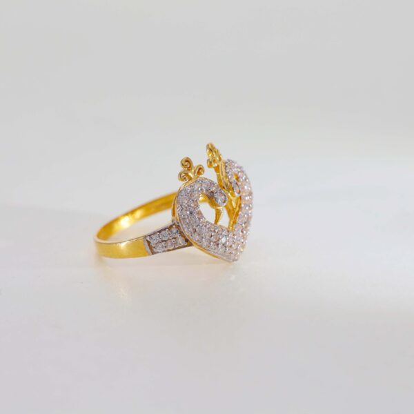 Fashionable Gold Plated Couple Peacock Ring - Image 3