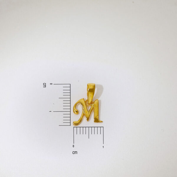 Lovely alphabet M gold pendant - Image 6