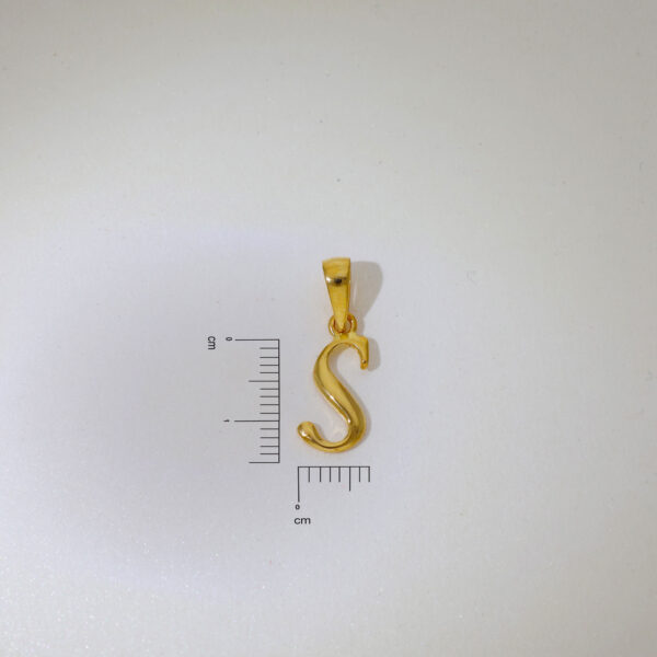 Lovely alphabet S gold pendant - Image 5