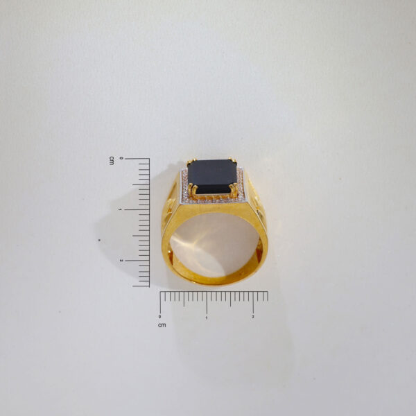 Unique Black Stone Gold Gents Ring - Image 5