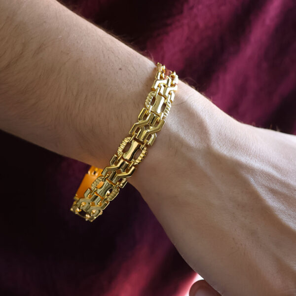 Classic Wrap Gold Gents Bracelet - Image 6