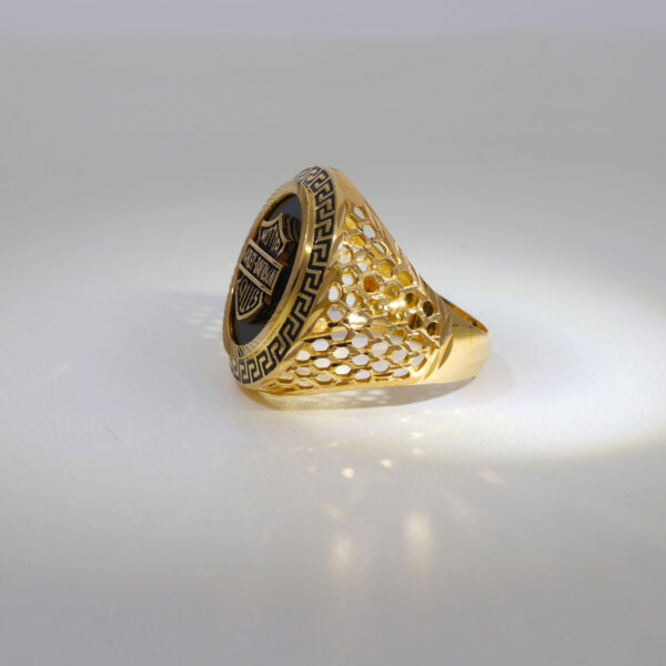 Harley Davidson 3D Black Plate Gents Ring - Image 2