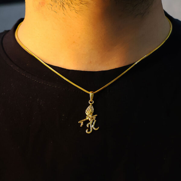 Designer Murli With K Alphabet Gold Pendent - Image 5