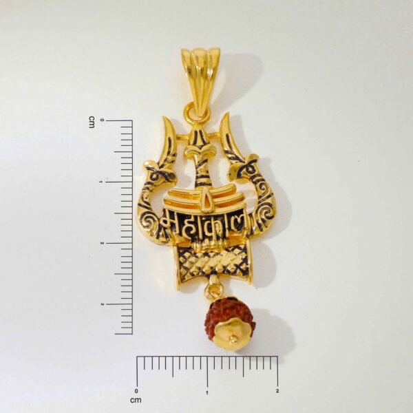 Stylish Trishul Mahakaal Pendant With Rudraksha - Image 5