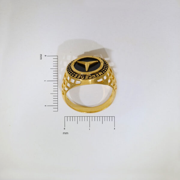 Black Plate Mercedes Gents Ring - Image 4